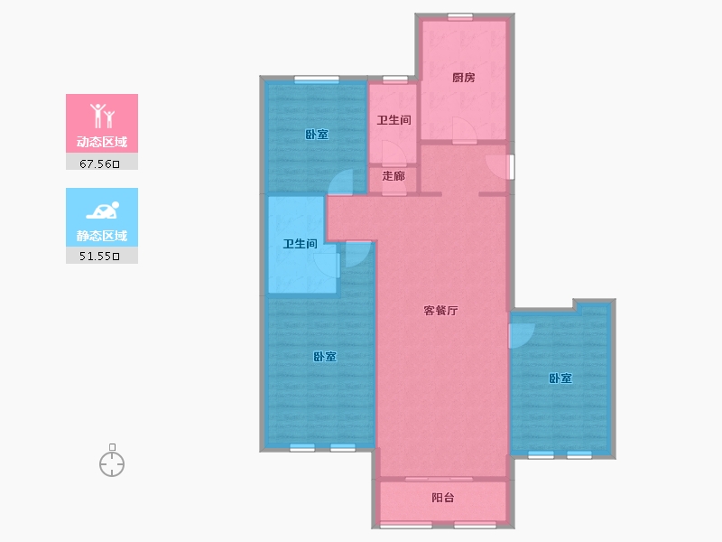 山东省-青岛市-印象山-109.20-户型库-动静分区