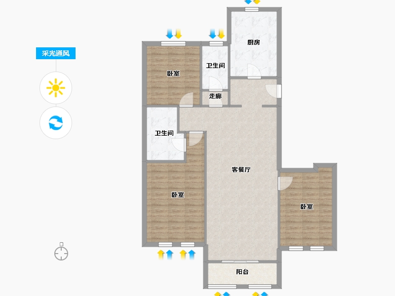 山东省-青岛市-印象山-109.20-户型库-采光通风