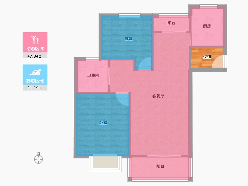 上海-上海市-浦东新区金顺佳苑-61.47-户型库-动静分区