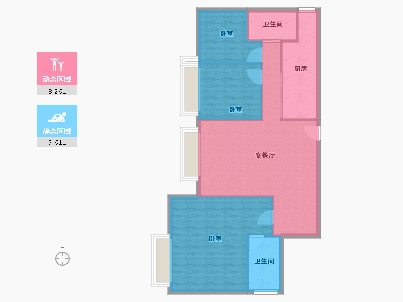 广东省-深圳市-皇御苑-85.68-户型库-动静分区