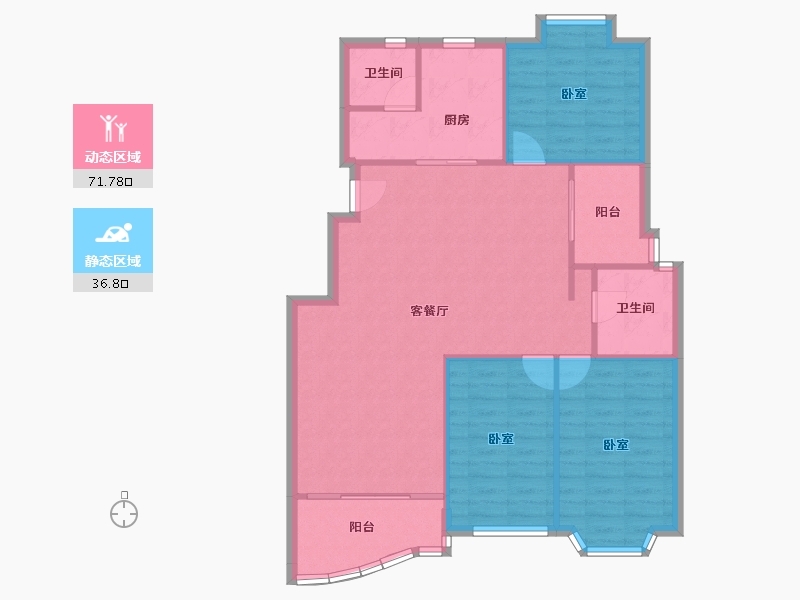 上海-上海市-盛大花园区-99.85-户型库-动静分区