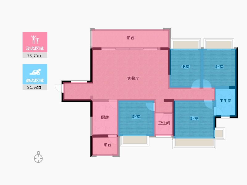 四川省-成都市-鼎盛南苑-113.18-户型库-动静分区