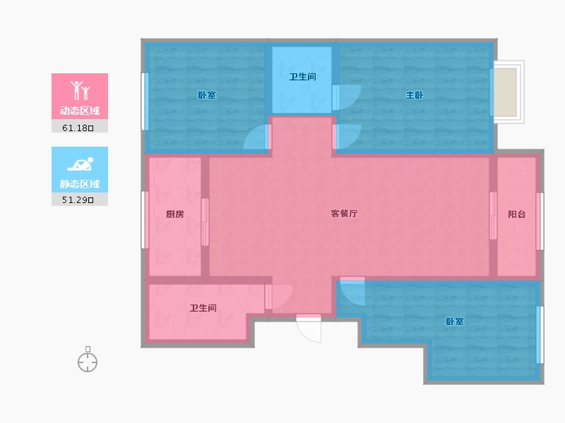 河北省-邯郸市-幸福时光-102.40-户型库-动静分区