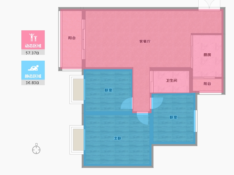 贵州省-贵阳市-中环国际-84.94-户型库-动静分区