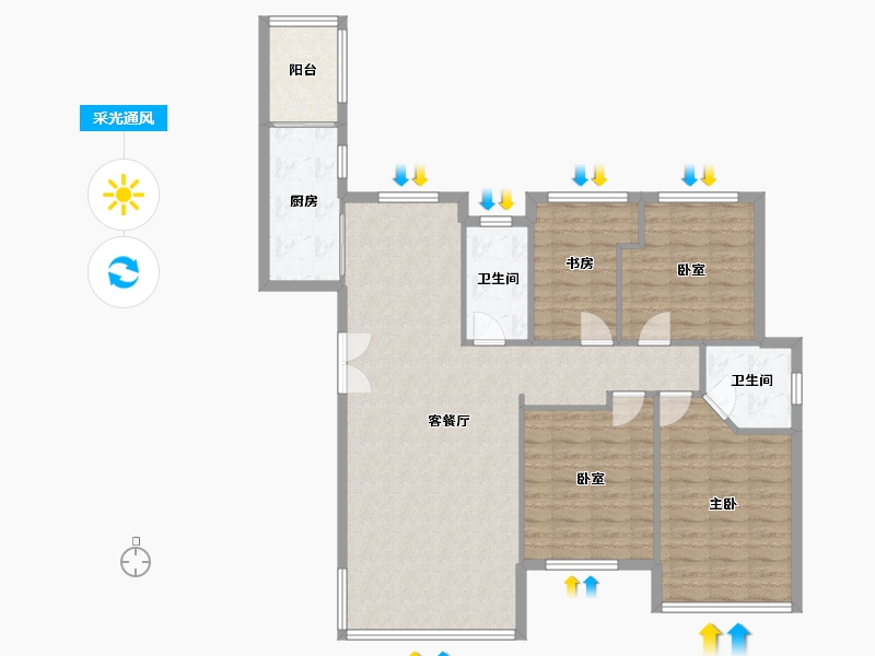 湖南省-常德市-华电新城-110.30-户型库-采光通风