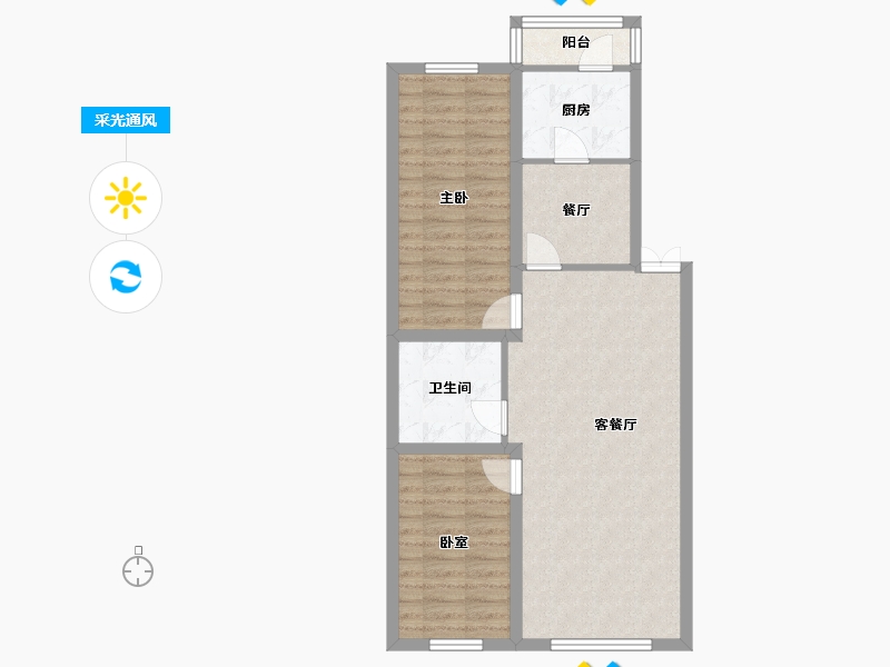 黑龙江省-哈尔滨市-龙电花园-75.60-户型库-采光通风