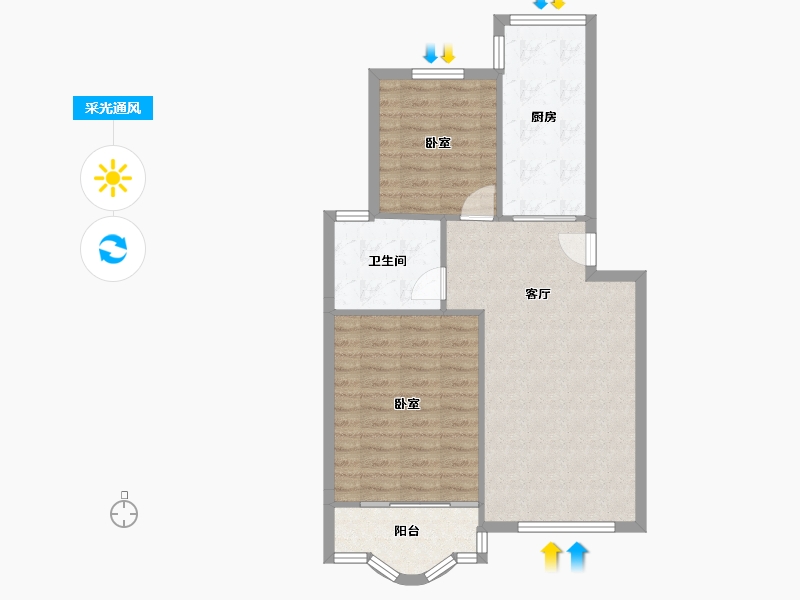 上海-上海市-南江苑-72.46-户型库-采光通风