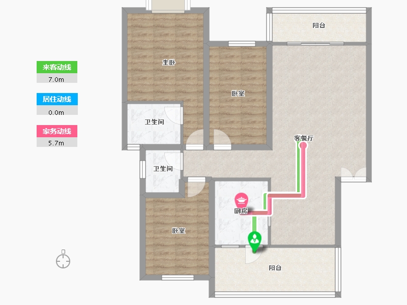 四川省-成都市-江安花园-106.62-户型库-动静线