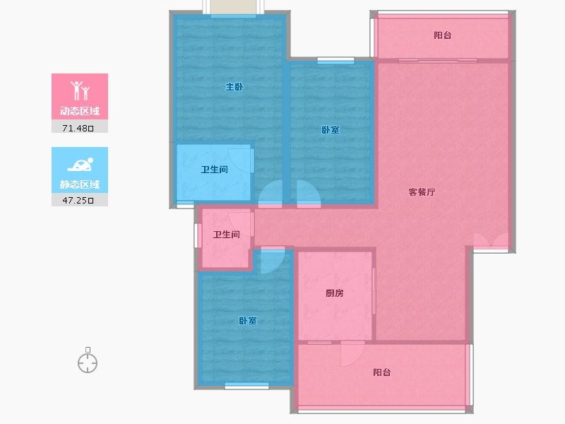 四川省-成都市-江安花园-106.62-户型库-动静分区