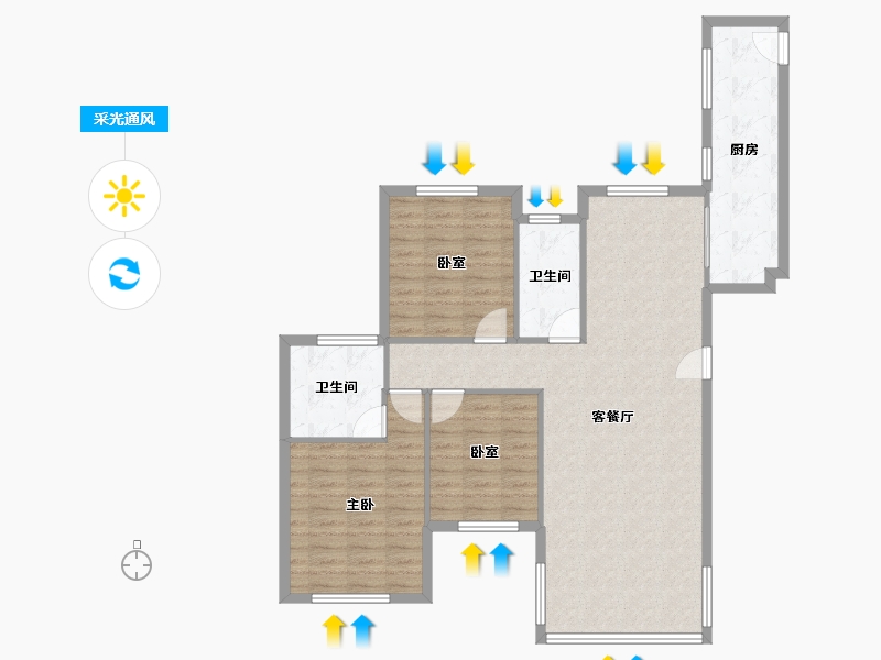 湖南省-常德市-华电新城-98.00-户型库-采光通风