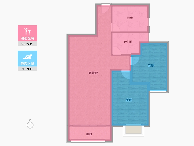 河南省-郑州市-远大理想城-76.00-户型库-动静分区