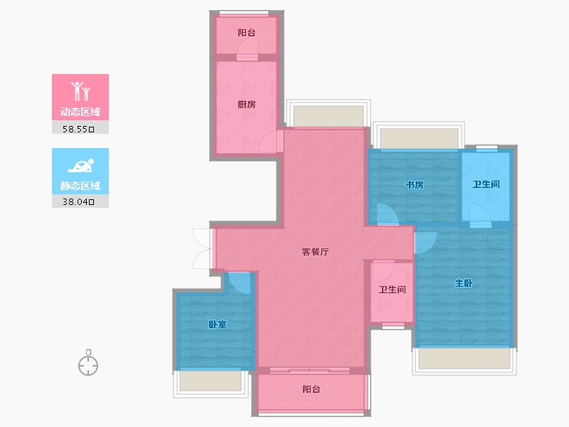 湖南省-常德市-香江悦府-86.10-户型库-动静分区