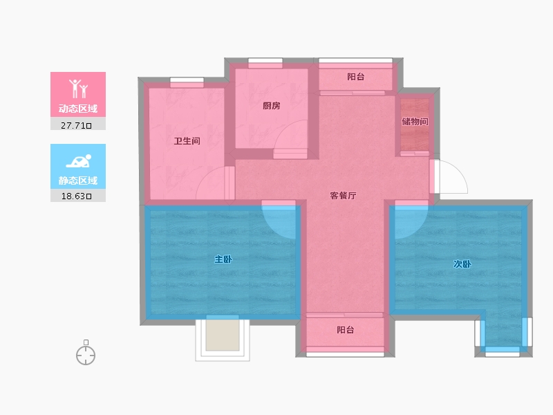 上海-上海市-楼下佳苑-39.45-户型库-动静分区