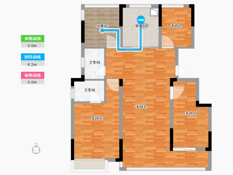 浙江省-金华市-嘉恒江河云锦-105.26-户型库-动静线