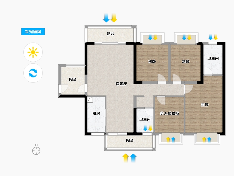 广西壮族自治区-南宁市-江滨家园-114.00-户型库-采光通风