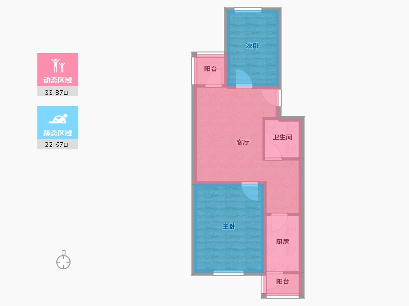 天津-天津市-昆仑北里-49.45-户型库-动静分区