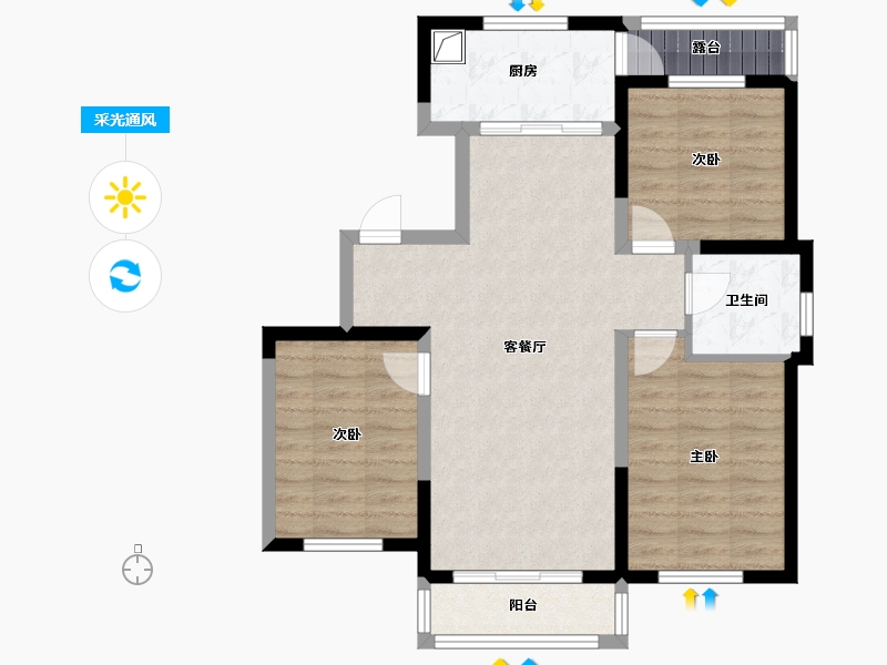 河北省-张家口市-凤凰城-88.00-户型库-采光通风