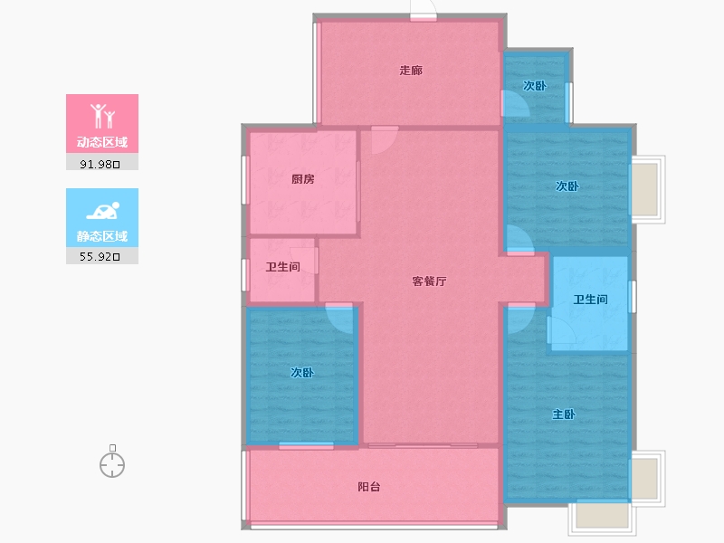 广东省-珠海市-荣景园-134.16-户型库-动静分区