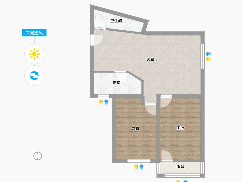 天津-天津市-宁月花园-58.72-户型库-采光通风