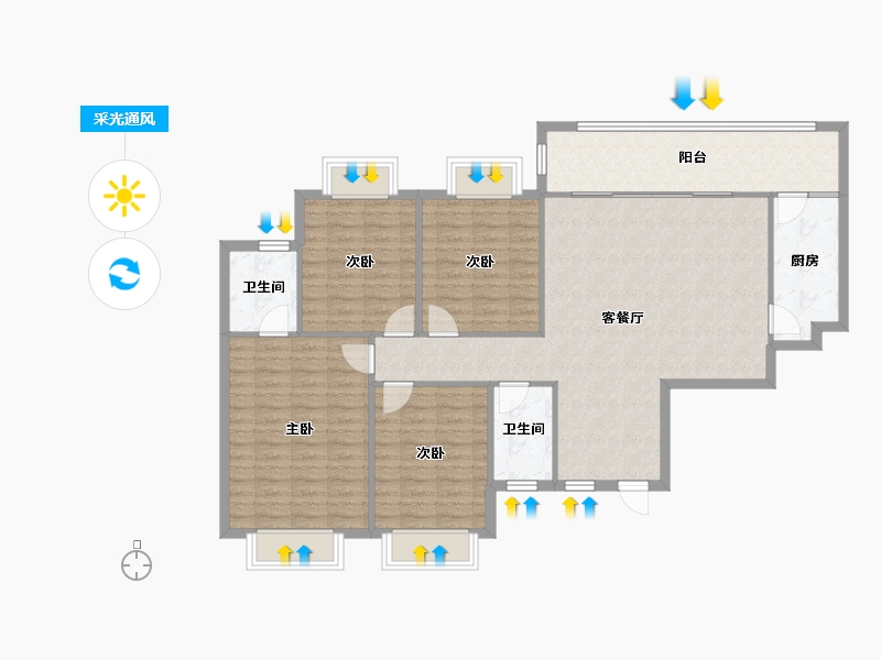 广西壮族自治区-南宁市-南宁市粮油饲料总厂职工宿舍-110.00-户型库-采光通风