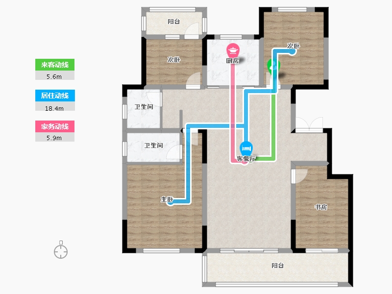 河南省-许昌市-瑞贝卡瑞和苑-128.00-户型库-动静线