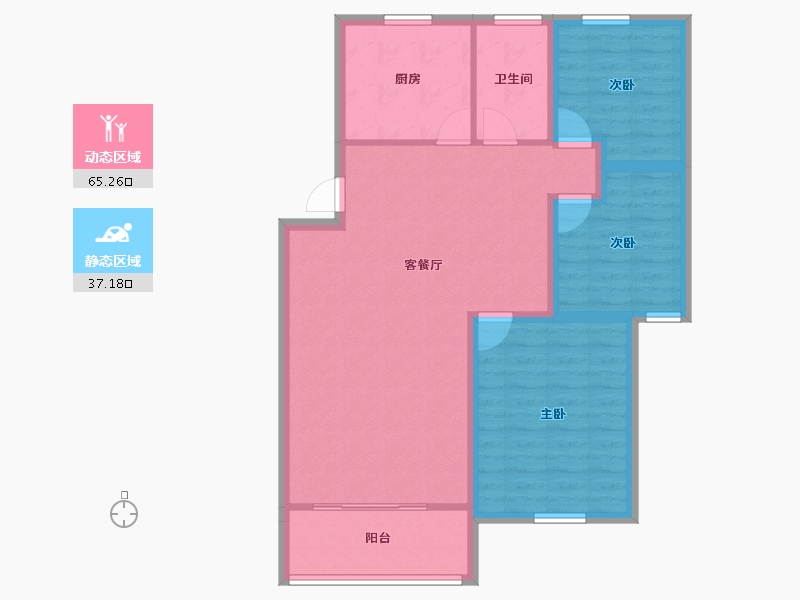 上海-上海市-东方知音苑-92.55-户型库-动静分区