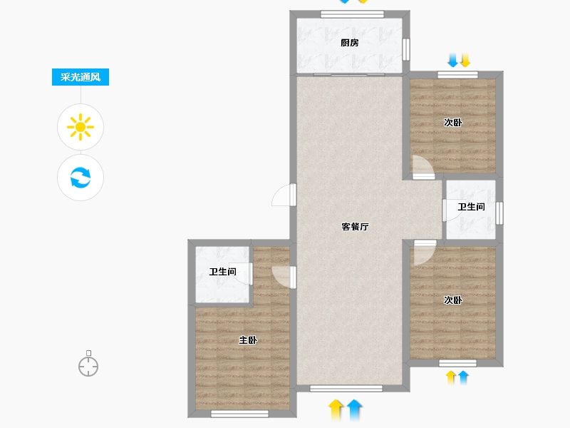 天津-天津市-万顺雅仕阁-98.03-户型库-采光通风