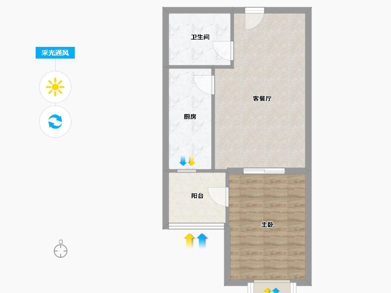 山东省-青岛市-融创维多利亚湾-53.16-户型库-采光通风