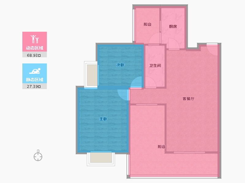 广东省-珠海市-荣景园-87.20-户型库-动静分区