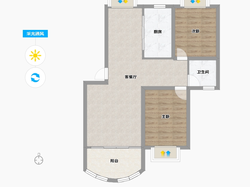 上海-上海市-岭南雅苑-69.34-户型库-采光通风