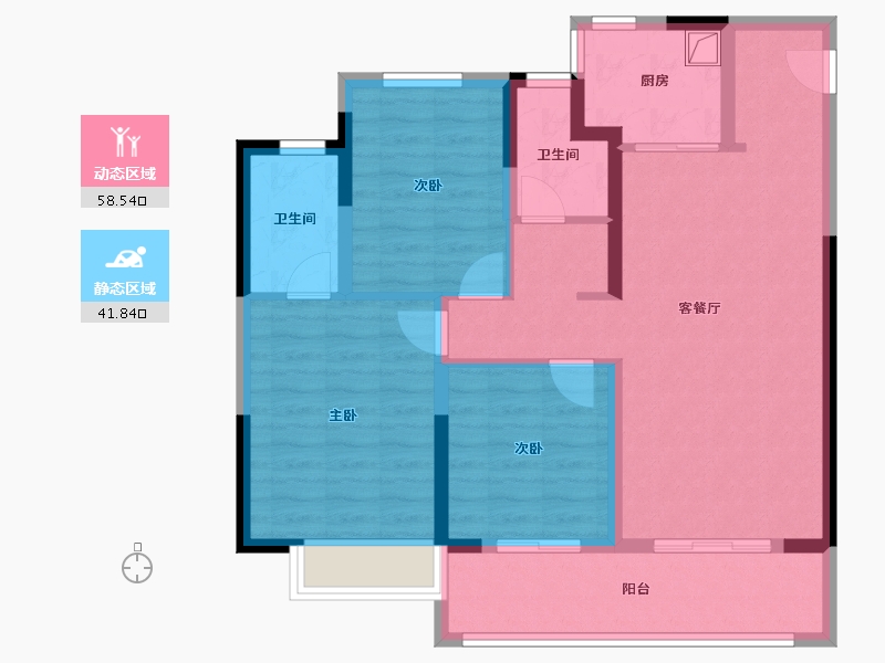 江苏省-常州市-绿地名敦道-89.00-户型库-动静分区