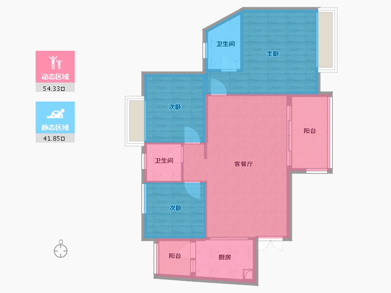 广东省-佛山市-新幸福领汇家园3期-A区-91.04-户型库-动静分区