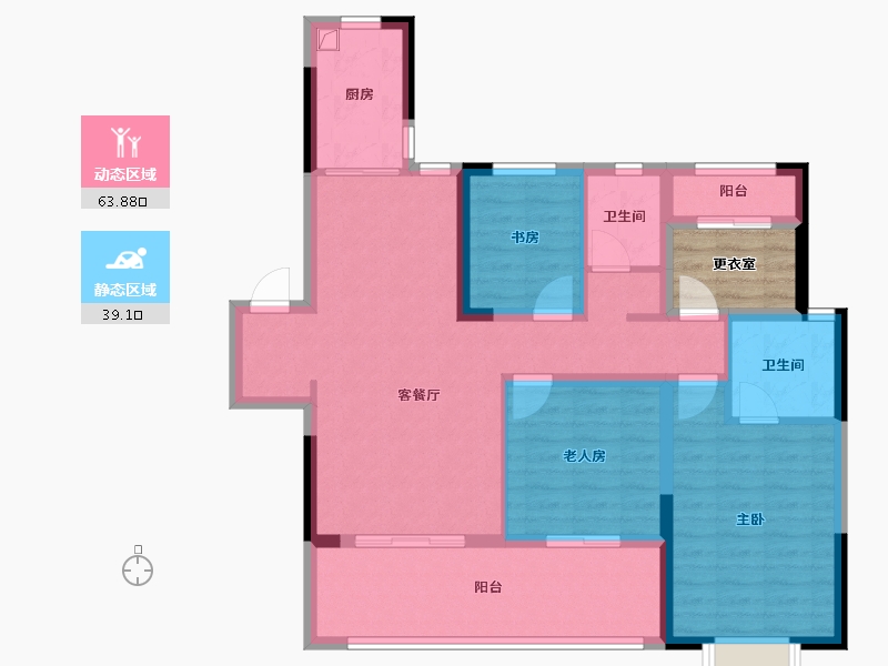 湖南省-长沙市-保利长交锦上-95.79-户型库-动静分区