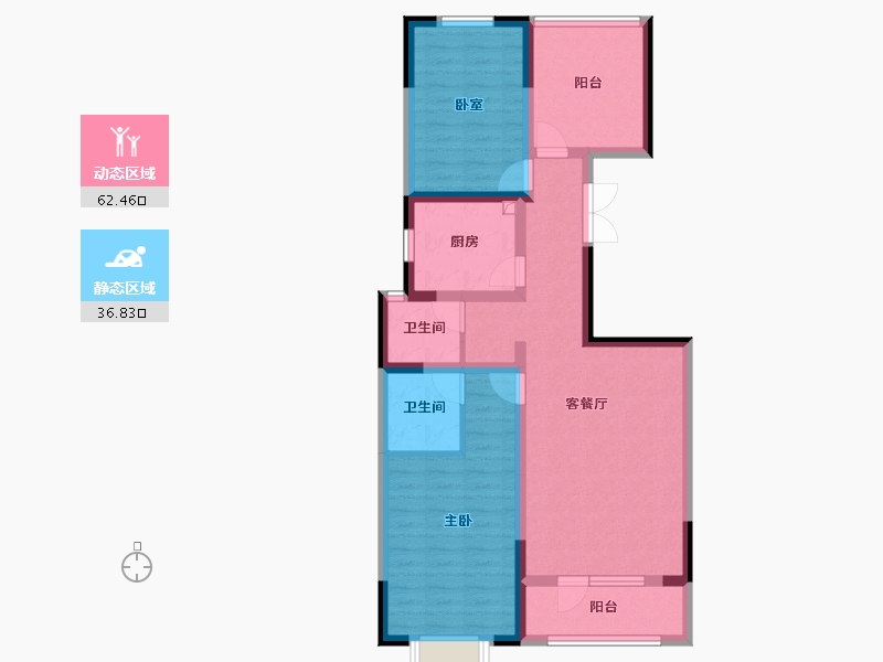 河北省-邢台市-龙门御府-87.44-户型库-动静分区