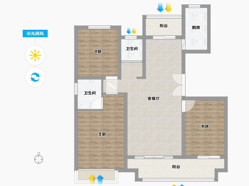 河南省-漯河市-信友天润府-103.20-户型库-采光通风