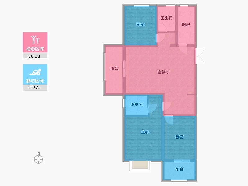 河南省-濮阳市-汇丰颐和原著-107.53-户型库-动静分区