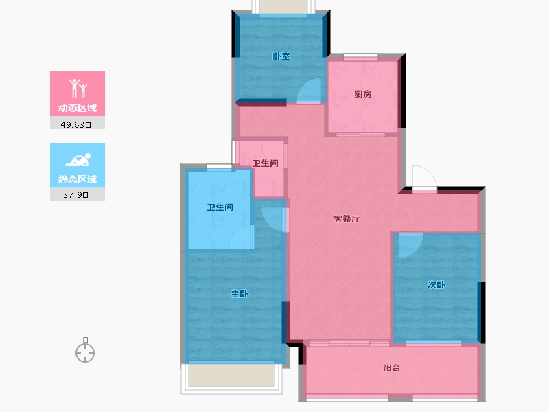 江苏省-南京市-星河·钟山盛世-78.40-户型库-动静分区