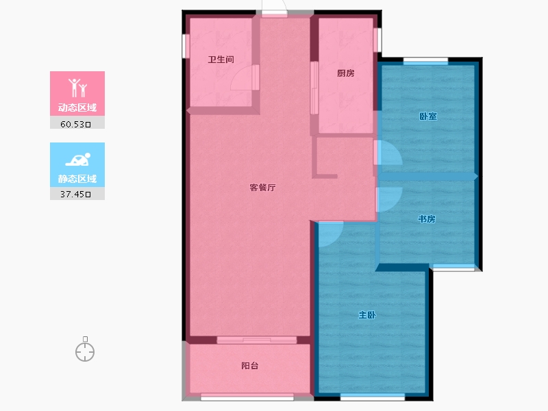 山西省-吕梁市-悦·东方-87.59-户型库-动静分区