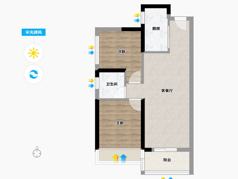 广东省-惠州市-德威花园-50.76-户型库-采光通风