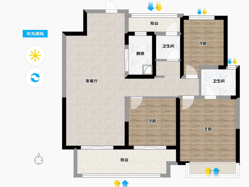 河南省-安阳市-利源·光明壹号-99.21-户型库-采光通风