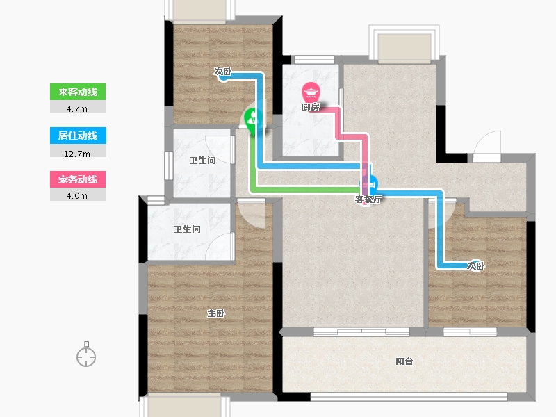 江西省-上饶市-阳光首府·玺苑-84.81-户型库-动静线