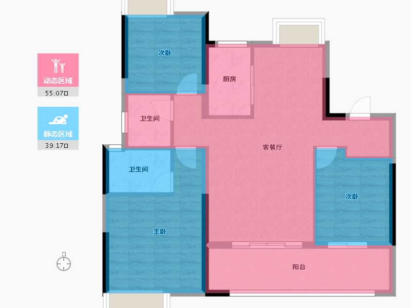 江西省-上饶市-阳光首府·玺苑-84.81-户型库-动静分区