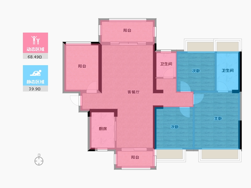 湖南省-郴州市-东城御府-97.04-户型库-动静分区