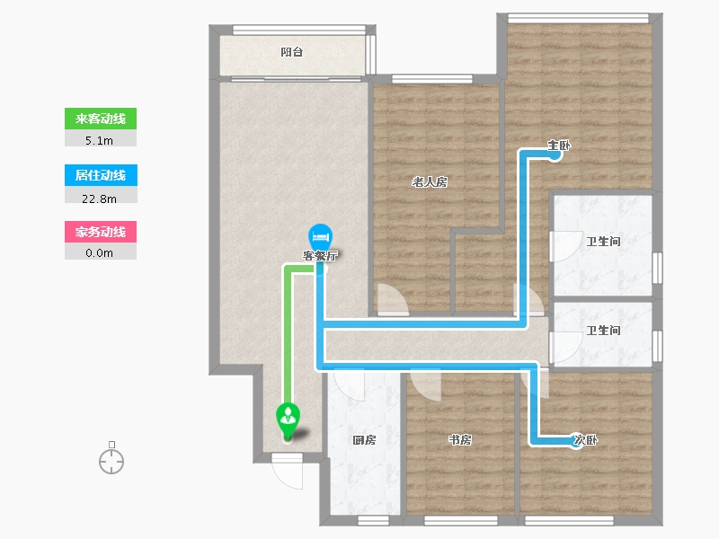 陕西省-西安市-西安保利天悦-128.00-户型库-动静线