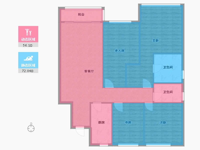 陕西省-西安市-西安保利天悦-128.00-户型库-动静分区