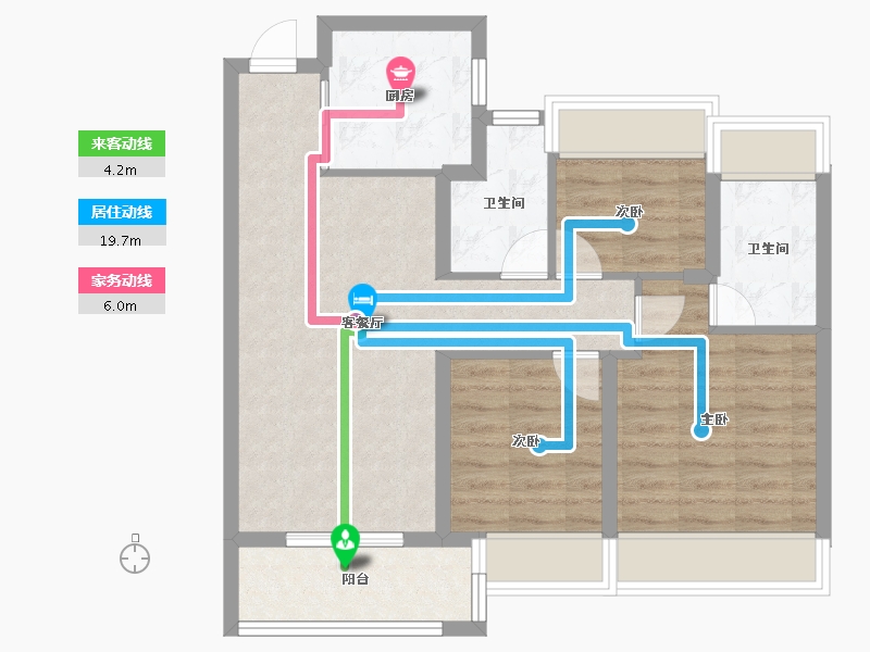 上海-上海市-宝山天铂-71.20-户型库-动静线