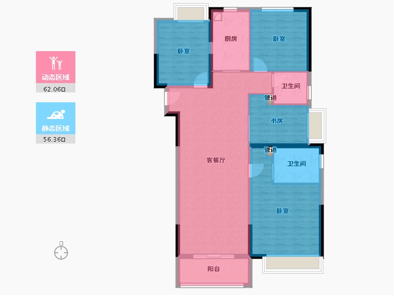 湖北省-武汉市-江悦蘭园-107.02-户型库-动静分区