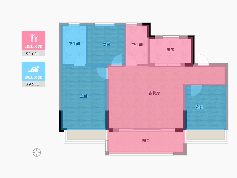 江苏省-南京市-龙湖·天玺-83.99-户型库-动静分区