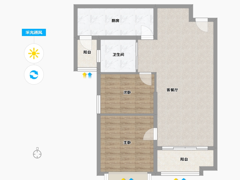 湖南省-湘潭市-湘潭恒大翡翠华庭-76.82-户型库-采光通风