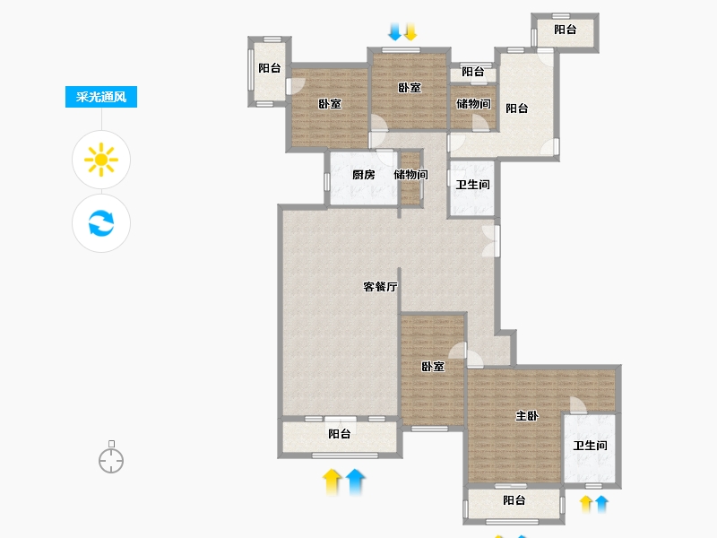 上海-上海市-兰庭-216.80-户型库-采光通风